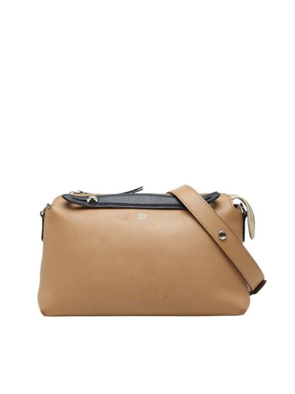 Fendi by the Way Medium Shoulder Bag Beige Black Leather